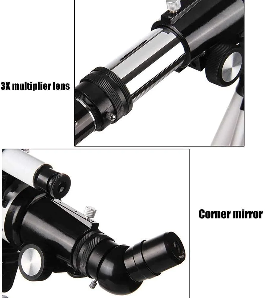 تلسکوپ مسافرتی 100 میلی‌متری انکساری با قابلیت تنظیم، همراه با نگهدارنده تلفن همراه، تلسکوپ دو منظوره آسمان و زمین، تلسکوپ‌های جدید 2020