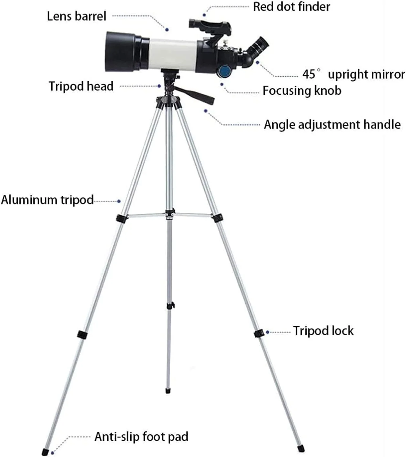تلسکوپ نجومی مبتدی، تلسکوپ کاتادیوپتریک 80 میلی‌متری کودکان، تک‌چشمی آسمان، تلسکوپ‌های شکستنی 2020 جدید