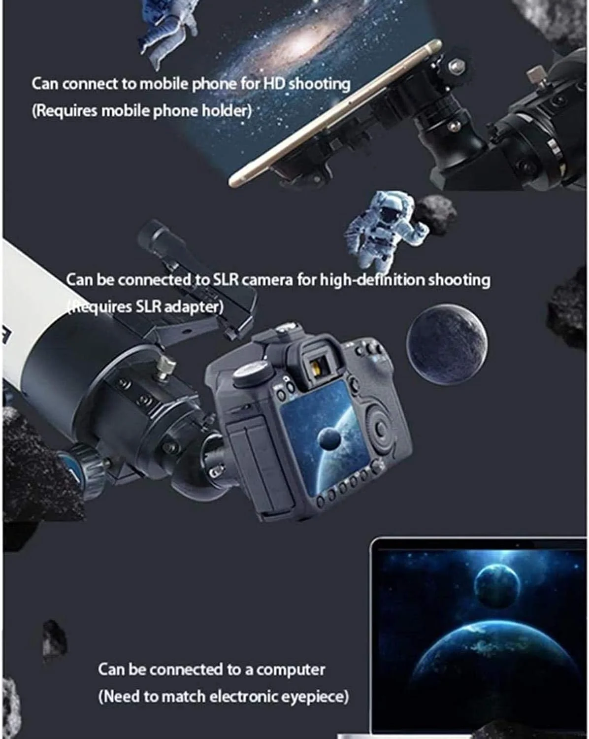 تلسکوپ نجومی مبتدی، تلسکوپ کاتادیوپتریک 80 میلی‌متری کودکان، تک‌چشمی آسمان، تلسکوپ‌های شکستنی 2020 جدید