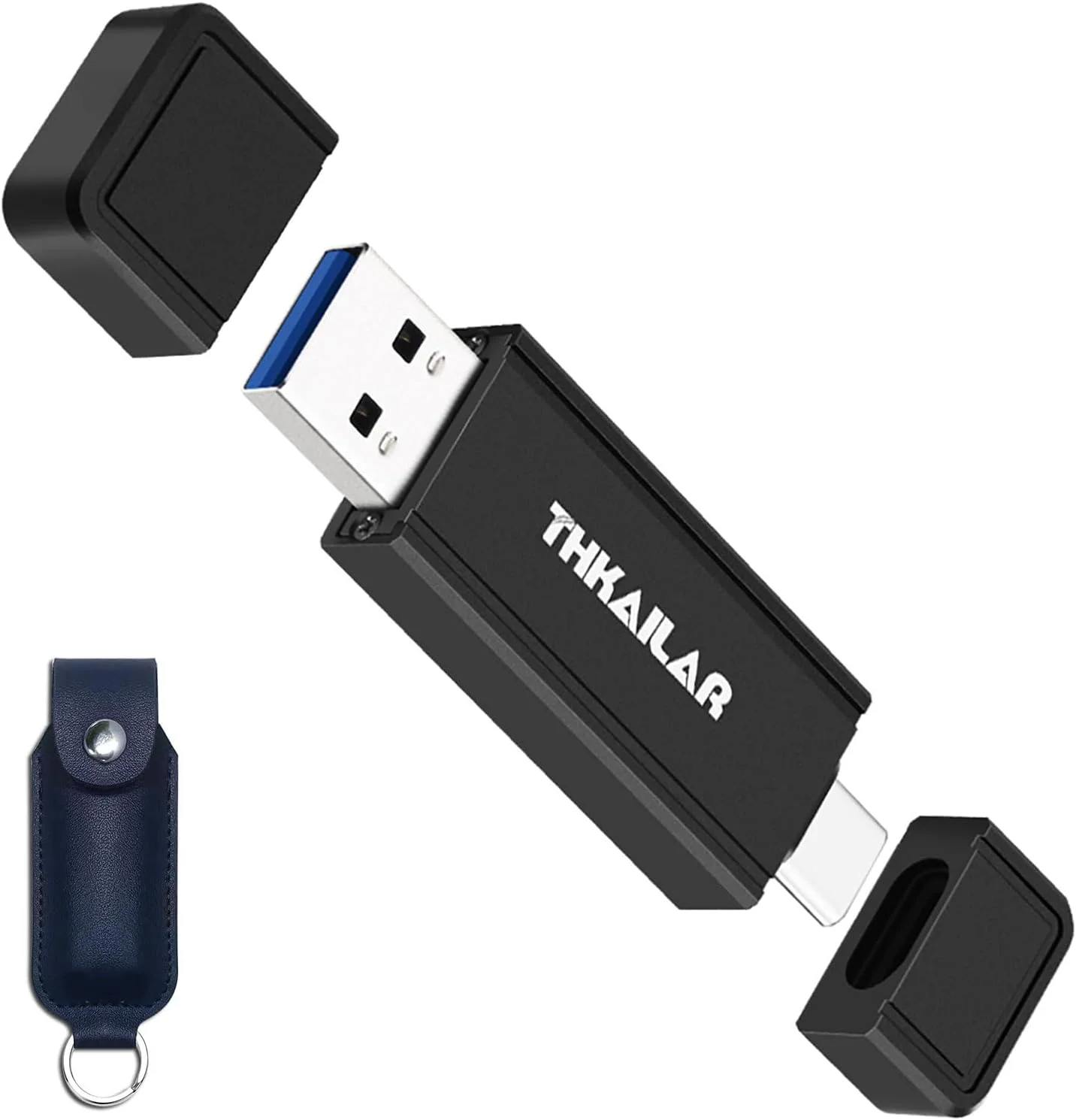 فلش مموری 1 ترابایتی THKAILAR USB C، Type-C و Type-A، USB 3.2 Gen 2 SSD قابل حمل تا 1000 مگابایت بر ثانیه، فلش درایو برای سری iPhone 15/16/Mac/PC/Android، درایو حالت جامد آلیاژ روی برای ذخیره سازی داده با سرعت بالا