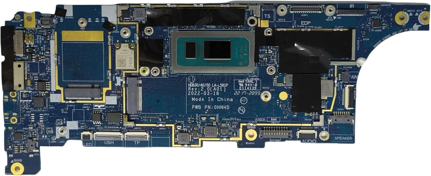 مادربرد جایگزین لپ تاپ مدل HDB30 /40/50 LA-L581P برای Dell Latitude 7530، پردازنده i5-1245U و رم 32 گیگابایتی، شماره قطعه 0C2F4N C2F4N