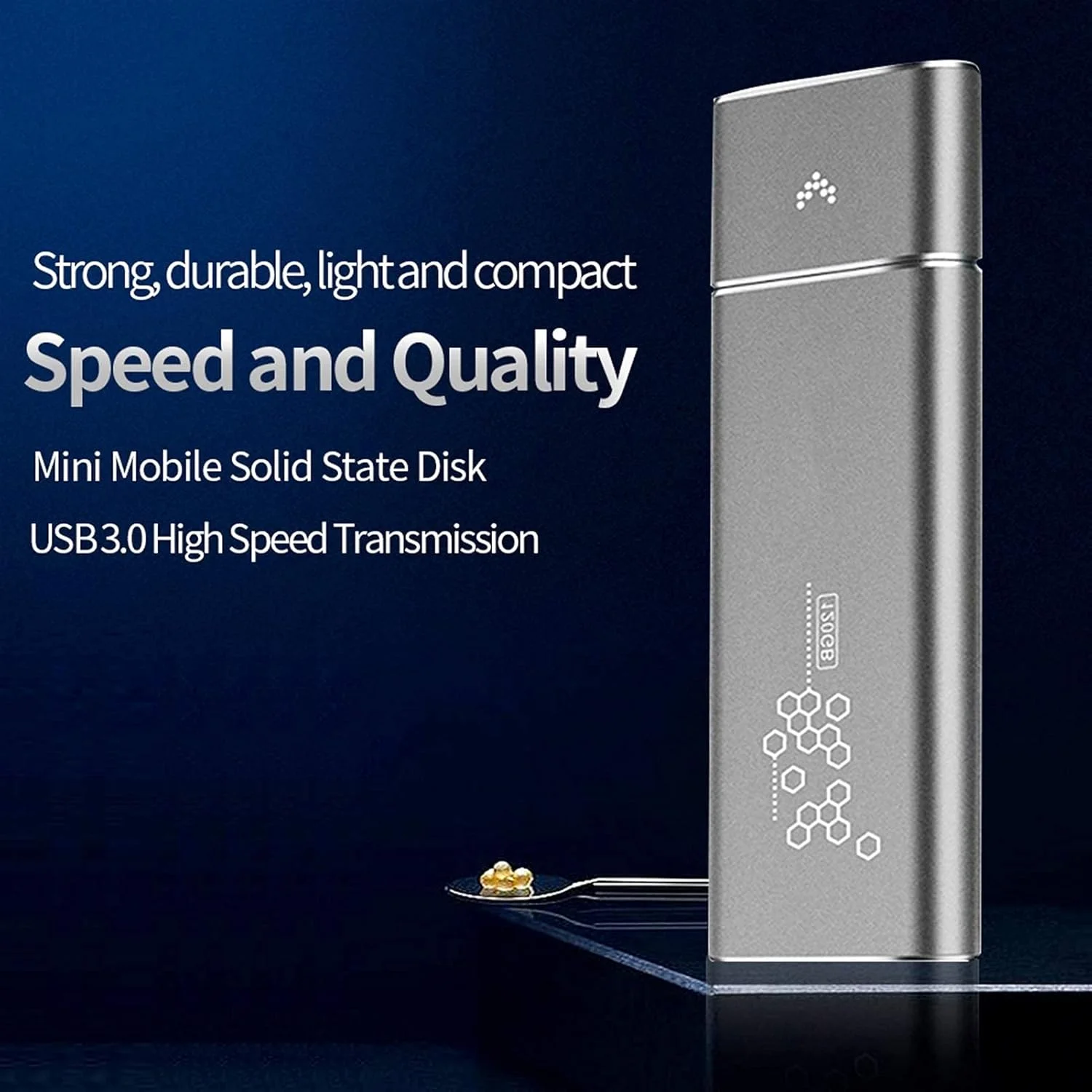 درایو حالت جامد اکسترنال SSD با ظرفیت 1 ترابایت / 512 گیگابایت / 256 گیگابایت، حافظه پشتیبان قابل حمل USB 3.0، مناسب برای کامپیوترهای شخصی، لپ‌تاپ‌ها، مک‌بوک، تلویزیون‌های هوشمند و سایر دستگاه‌ها (64 گیگابایت، آبی)