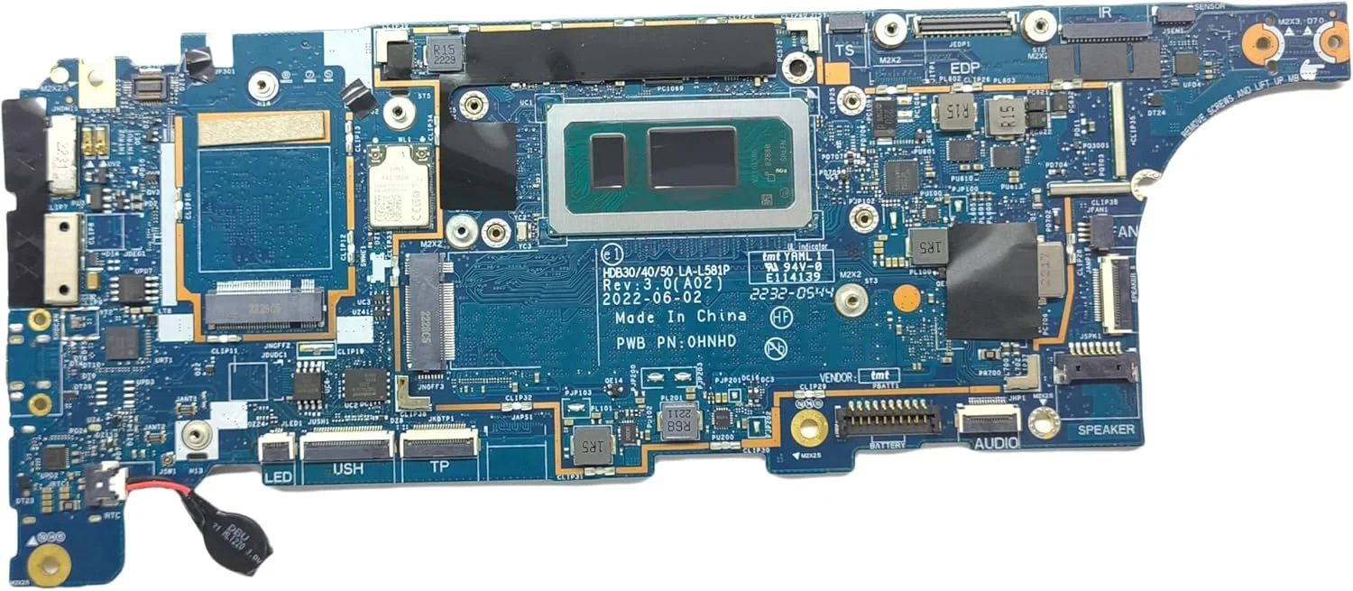 مادربرد جایگزین لپ تاپ HDB30 /40/50 LA-L581P برای Dell Latitude 7530، پردازنده i7-1265U، رم 16 گیگابایت، 02GH1Y 2GH1Y
