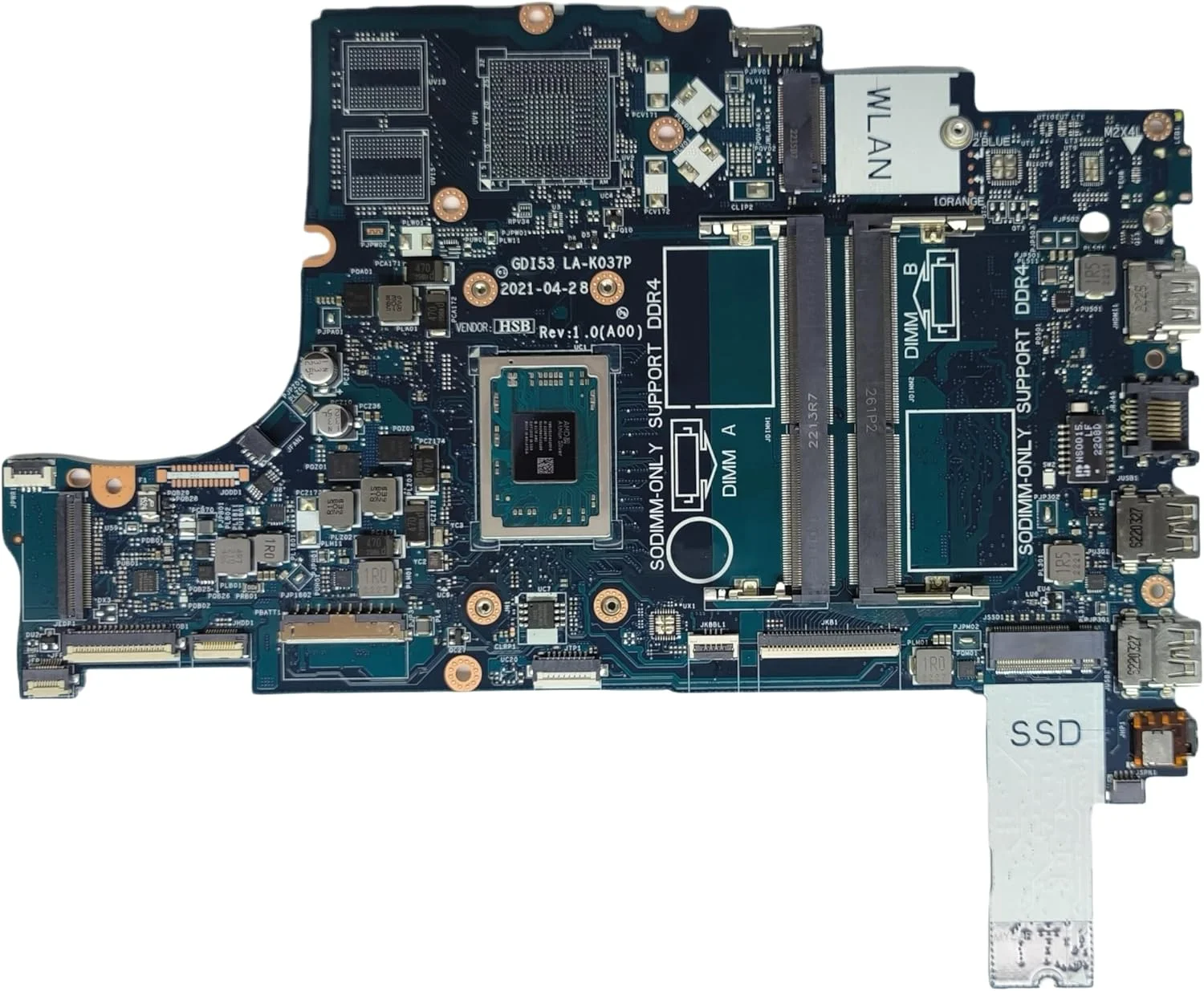 مادربرد جایگزین لپ تاپ GDI53 LA-K037P برای Dell inspiron 3505، برد اصلی سیستم با پردازنده Athlon Silver 3050U، شماره قطعه 0P43K1 P43K1