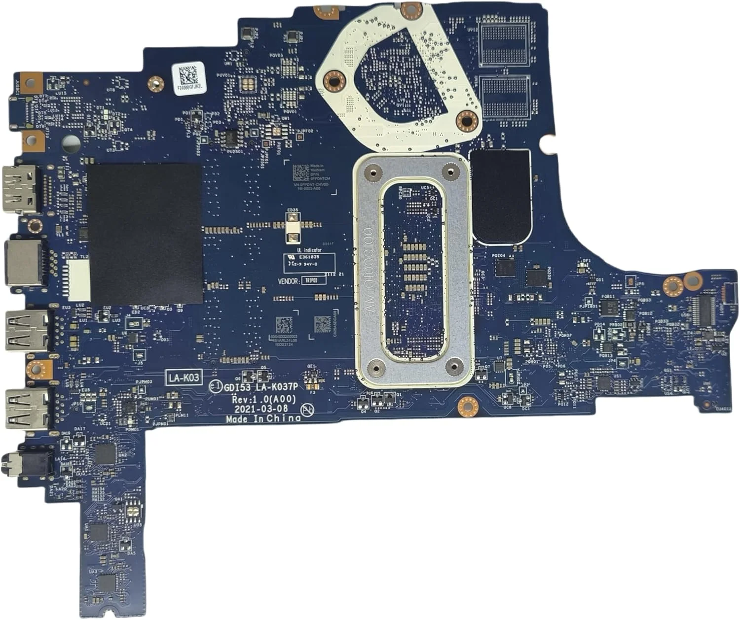 مادربرد جایگزین لپ تاپ GDI53 LA-K037P برای Dell Inspiron 3505، برد اصلی سیستم با پردازنده R5-3450U، شماره قطعه 0FPDNT FPDNT