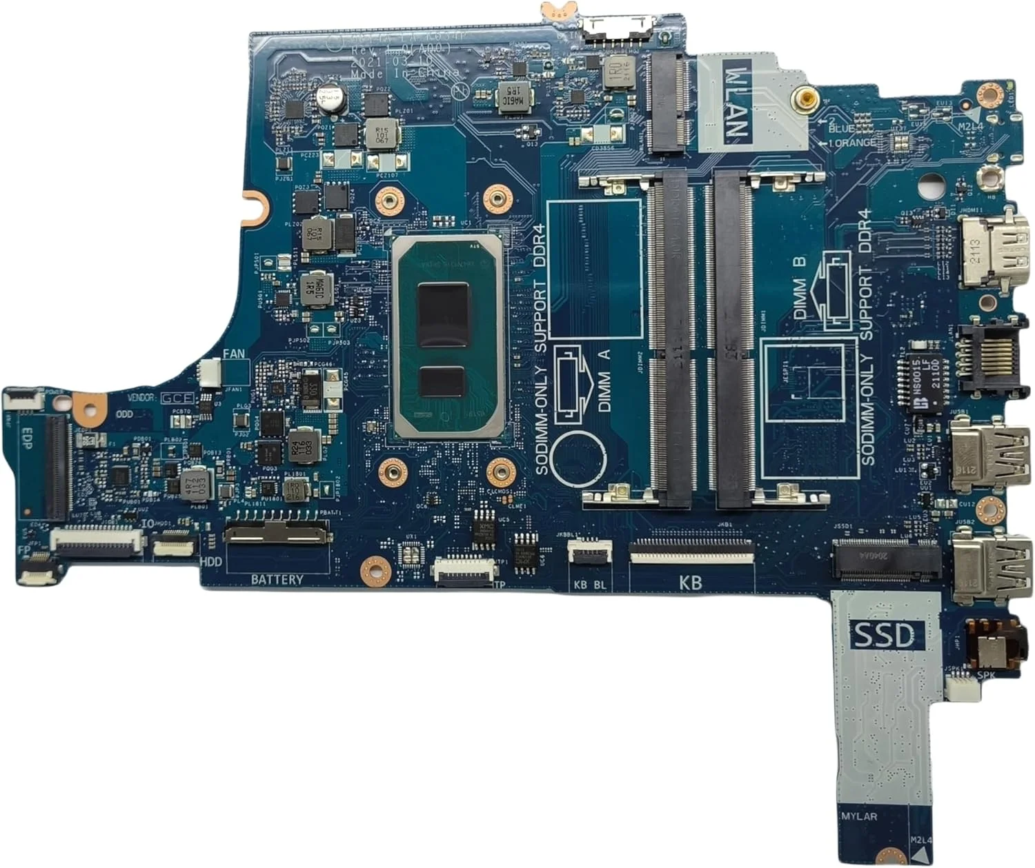 مادربرد جایگزین لپ تاپ GDI4A LA-K034P برای Dell Inspiron 3501، برد اصلی سیستم با پردازنده Pentium 7505، شماره قطعه 07C1PH 7C1PH