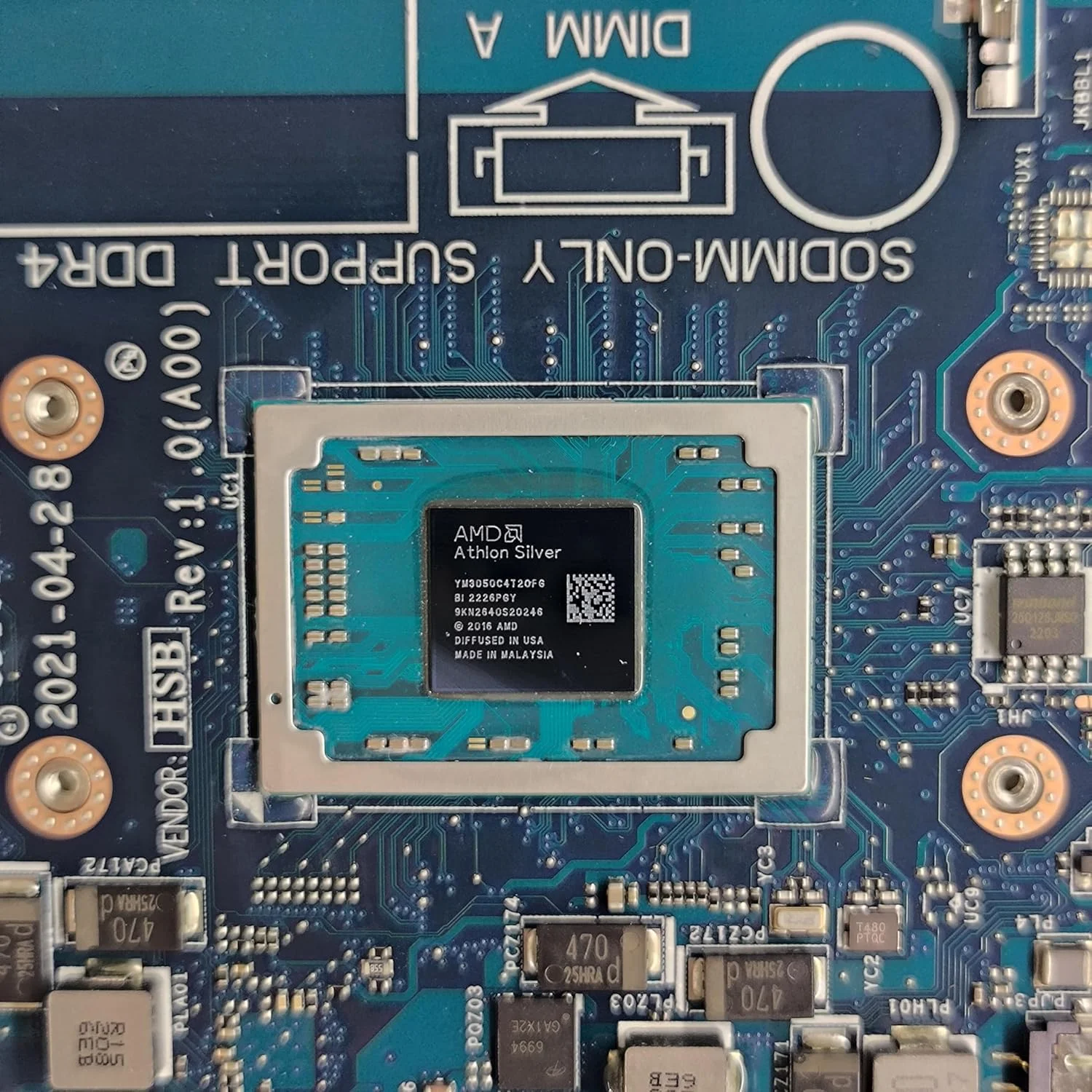 مادربرد جایگزین لپ تاپ GDI53 LA-K037P برای Dell inspiron 3505، برد اصلی سیستم با پردازنده Athlon Silver 3050U، شماره قطعه 0P43K1 P43K1