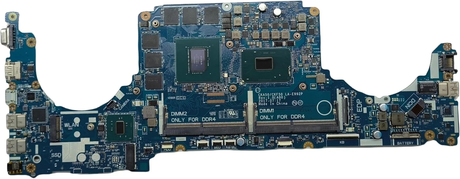 مادربرد جایگزین لپ تاپ CKA50/CKF50 LA-E992P برای DELL Vostro 15 7570، پردازنده i5-7300HQ، کارت گرافیک GTX 1060 6G، شماره قطعه 0K6GMV K6GMV