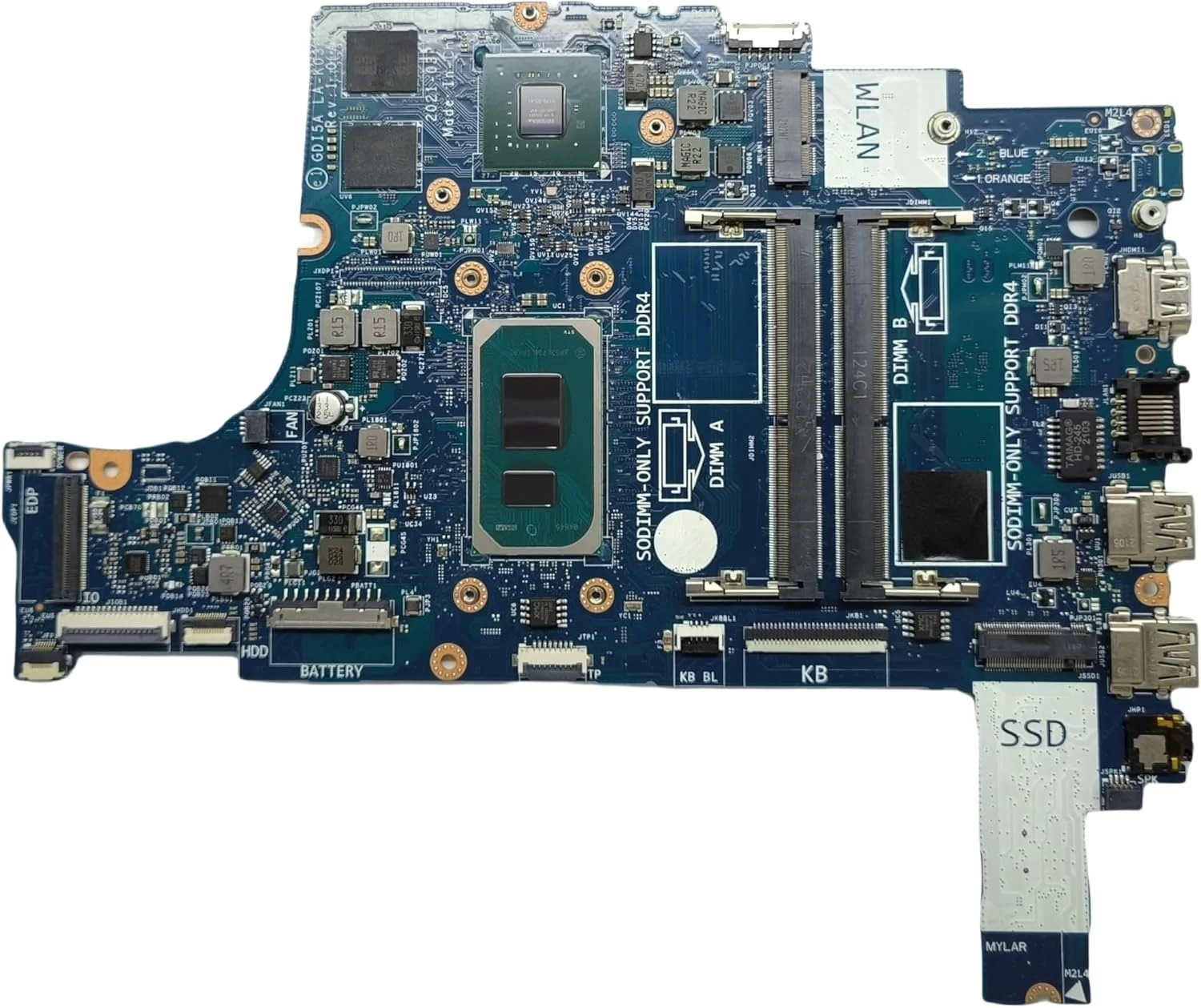 مادربرد جایگزین لپ تاپ GDI5A LA-K036P برای Dell Inspiron 3501، برد اصلی سیستم با پردازنده i5-1135G7 و گرافیک MX330 2G، شماره قطعه 0PCVD6 PCVD6