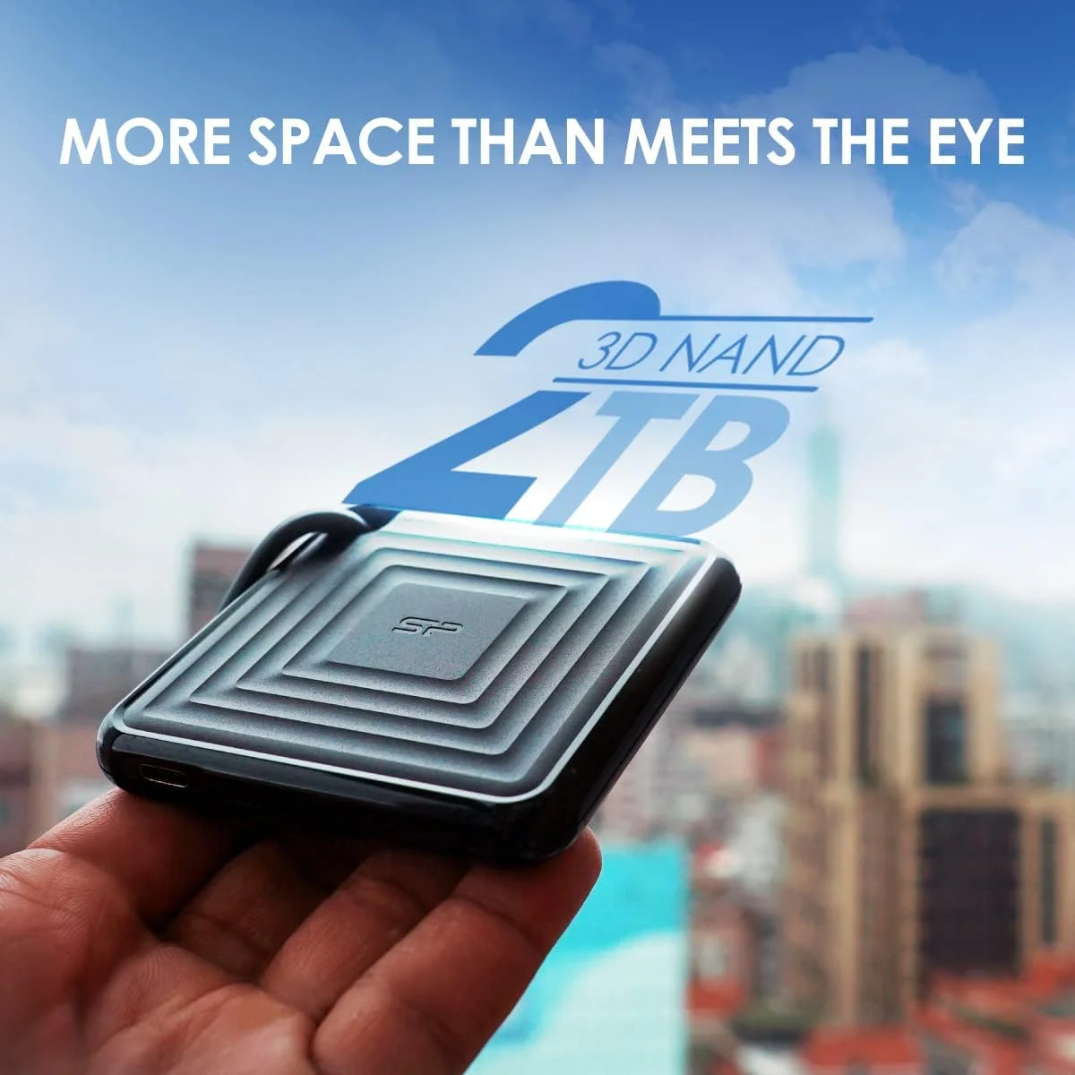 اس اس دی اکسترنال 2 ترابایتی سیلیکون پاور مدل PC60، قابل حمل، کوچک و جیبی، USB 3.2 Gen 2، سرعت تا 540 مگابایت بر ثانیه