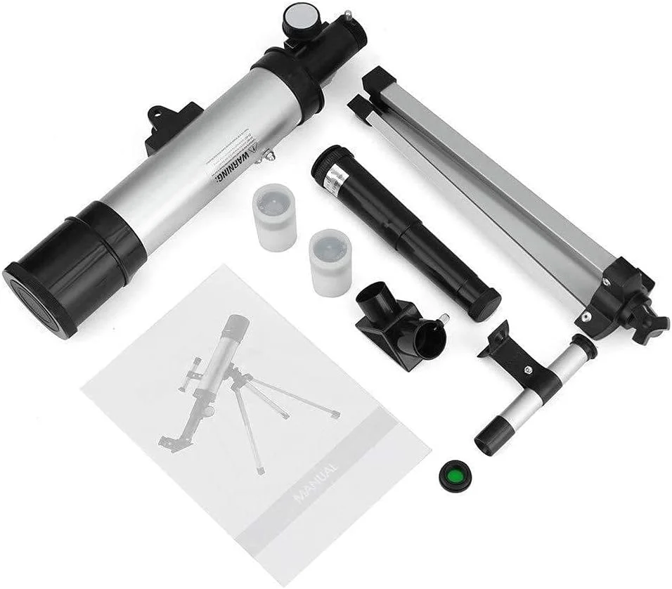 تلسکوپ نجومی بیرونی Gerrit Telescopes با لوله تلسکوپ نجومی 360x50 میلی‌متری، تلسکوپ منکسر تک‌چشمی با سه‌پایه برای کودکان و مبتدیان