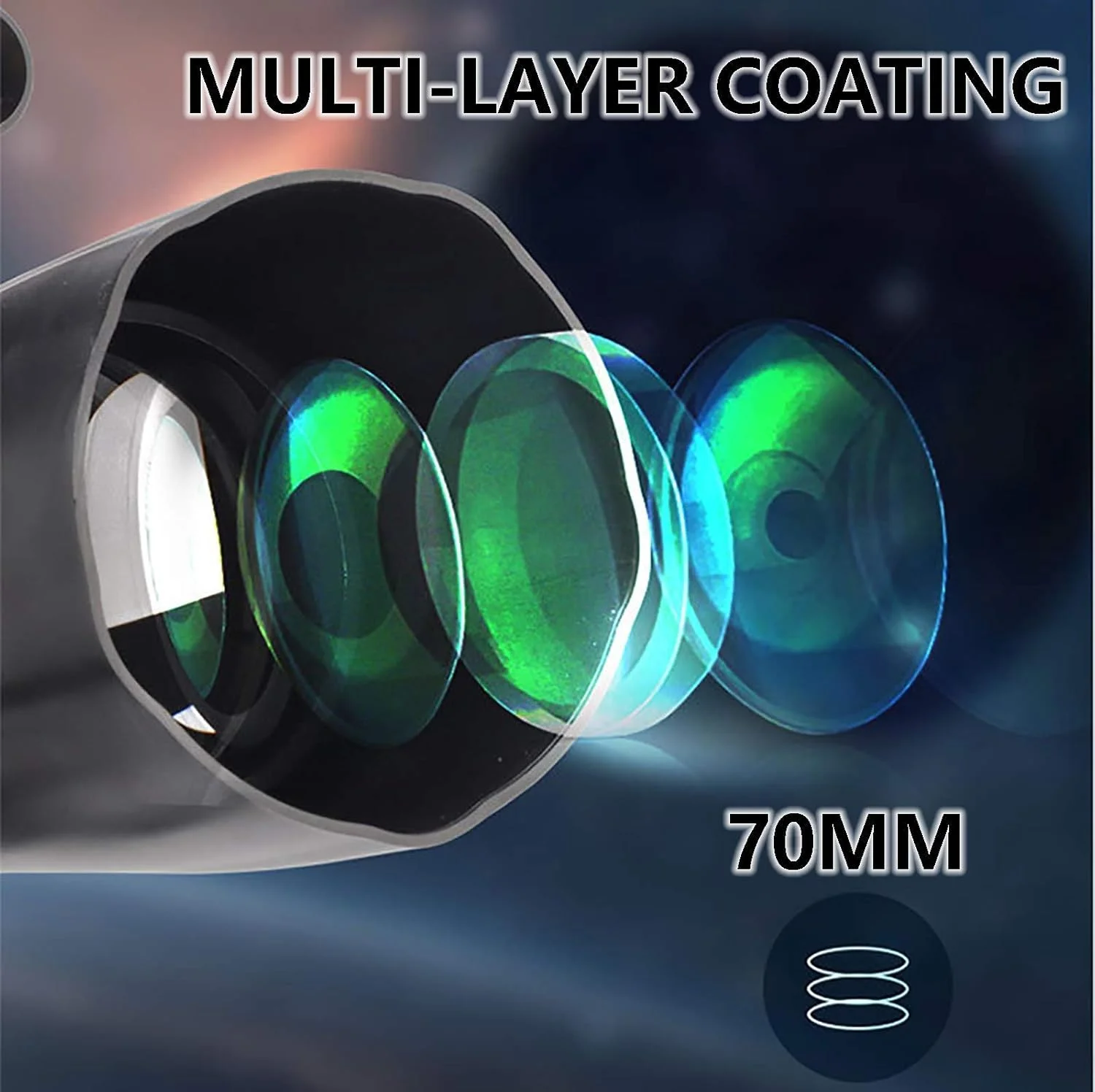 تلسکوپ نجومی گریت، تلسکوپ برای کودکان مبتدی، تلسکوپ شکستنی 7 میلی‌متری حرفه‌ای، فاصله کانونی 300 میلی‌متر، با سه پایه قابل تنظیم، چشمی Ma10ma20