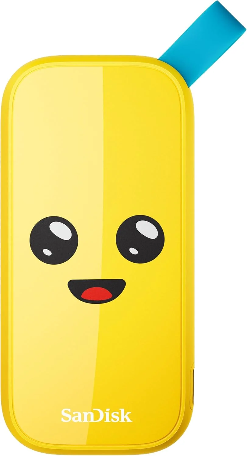 حافظه اس اس دی قابل حمل 2 ترابایتی SanDisk Fortnite، نسخه Peely - سرعت تا 800 مگابایت بر ثانیه، USB-C، USB 3.2 Gen 2، محافظت در برابر سقوط - SDSSDE30-2T00-G25F