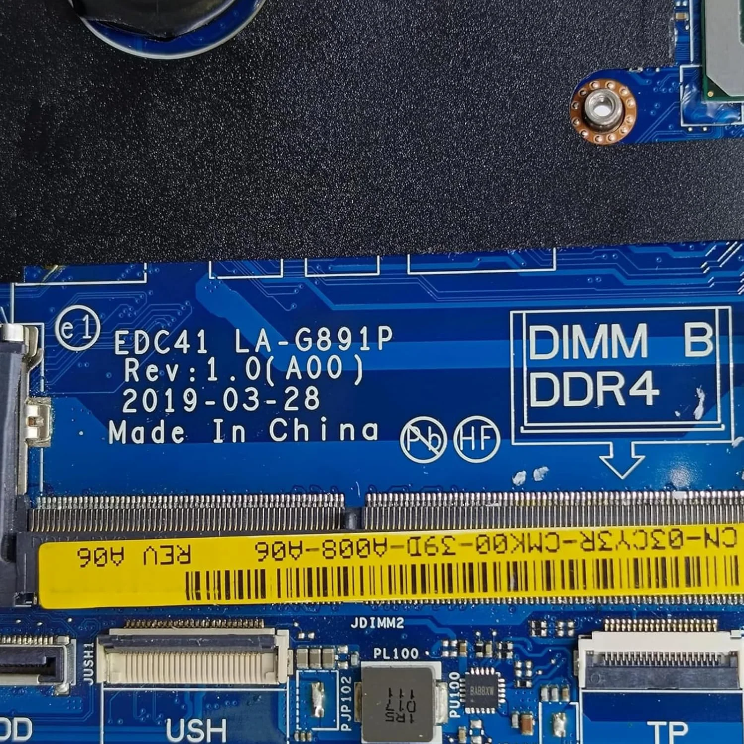 مادربرد جایگزین 03CY3R 3CY3R برای لپ تاپ Dell Latitude 5400 مدل EDC41 LA-G891P، برد اصلی سیستم با پردازنده i5-8265U