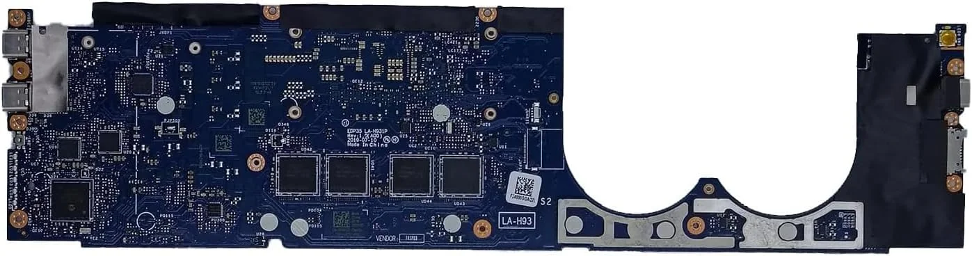 مادربرد جایگزین 068V0G 68V0G برای لپ تاپ Dell XPS 13 7390 مدل EDP35 LA-H931P، پردازنده I7-10710U و 16 گیگابایت رم