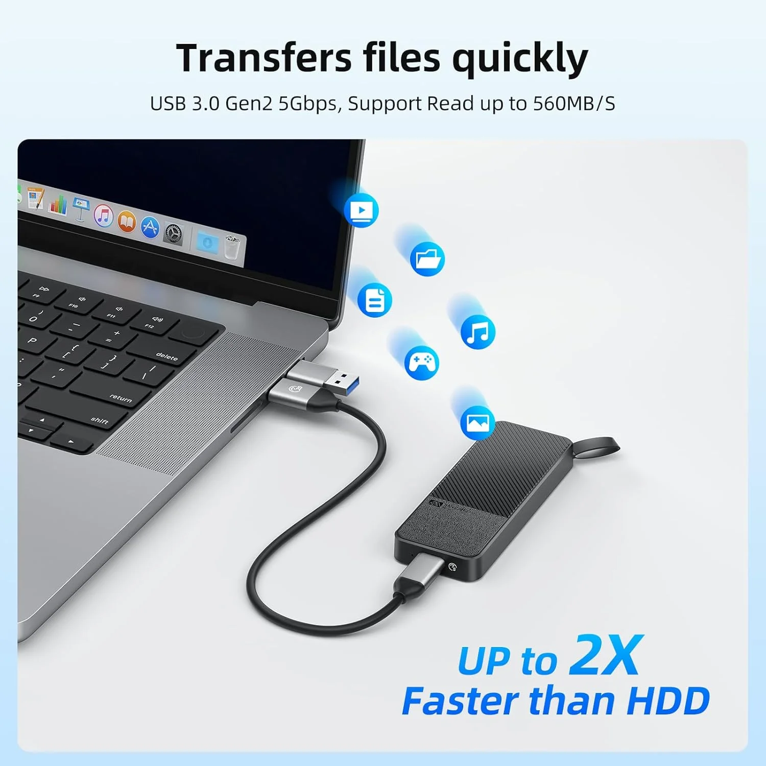 حافظه اس اس دی اکسترنال قابل حمل SAN ZANG MASTER Extreme با ظرفیت 1 ترابایت، درایوهای حالت جامد اکسترنال با کابل USB-C، سرعت خواندن 560 مگابایت بر ثانیه، سرعت نوشتن 520 مگابایت بر ثانیه، فضای ذخیره سازی قابل اعتماد برای مک، لپ تاپ، تلفن هوشمند USB-C و موارد دیگر، مشکی