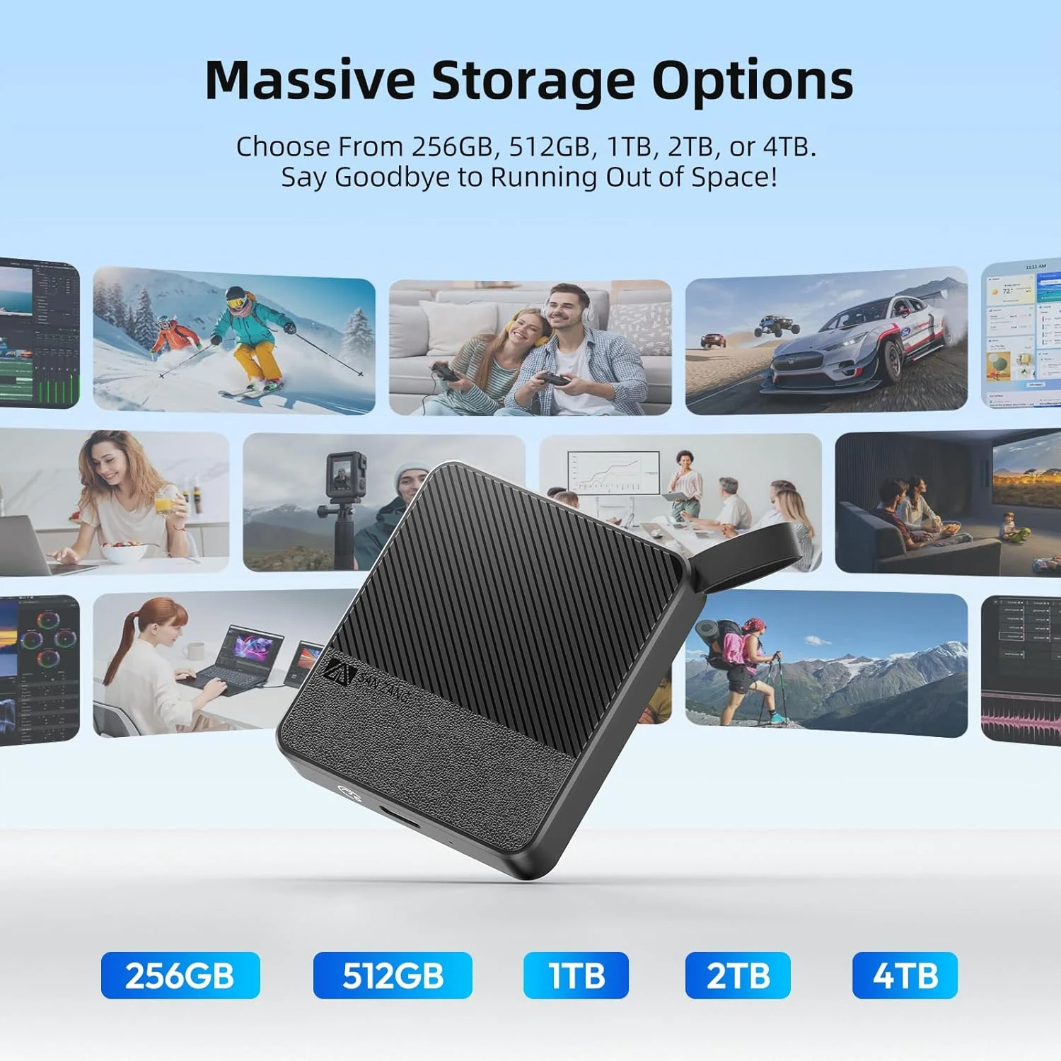 هارد اکسترنال SAN ZANG MASTER با ظرفیت 1 ترابایت، سرعت خواندن 560 مگابایت بر ثانیه، سرعت نوشتن 520 مگابایت بر ثانیه، USB 3.2 Gen.1، هارد اکسترنال برای مک، کامپیوتر، تلفن هوشمند و کنسول های بازی، مدل S5Plus