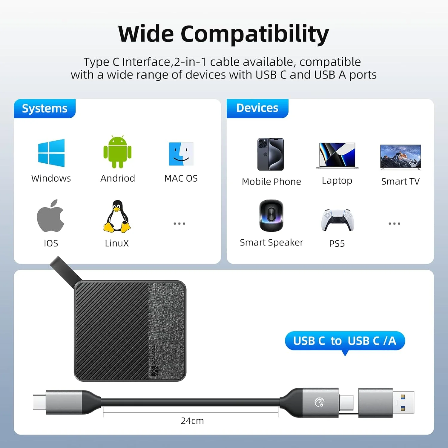 هارد اکسترنال SAN ZANG MASTER با ظرفیت 1 ترابایت، سرعت خواندن 560 مگابایت بر ثانیه، سرعت نوشتن 520 مگابایت بر ثانیه، USB 3.2 Gen.1، هارد اکسترنال برای مک، کامپیوتر، تلفن هوشمند و کنسول های بازی، مدل S5Plus