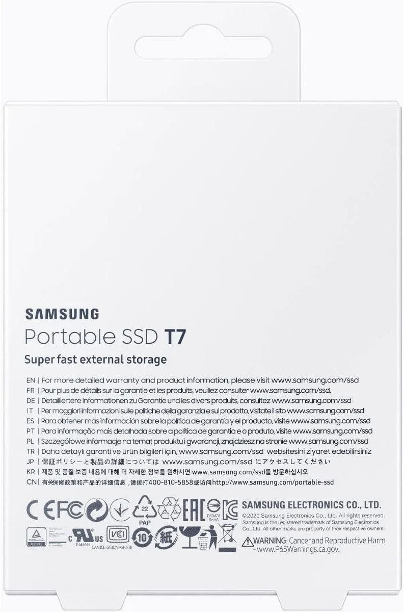 حافظه اس اس دی اکسترنال سامسونگ T7 با ظرفیت 2 ترابایت، قابل حمل، USB 3.2 Gen 2 با سرعت انتقال تا 1050 مگابایت بر ثانیه - آبی حافظه اس اس دی اکسترنال سامسونگ T7 با ظرفیت 2 ترابایت، قابل حمل، USB 3.2 Gen 2 با سرعت انتقال تا 1050 مگابایت بر ثانیه - آبی