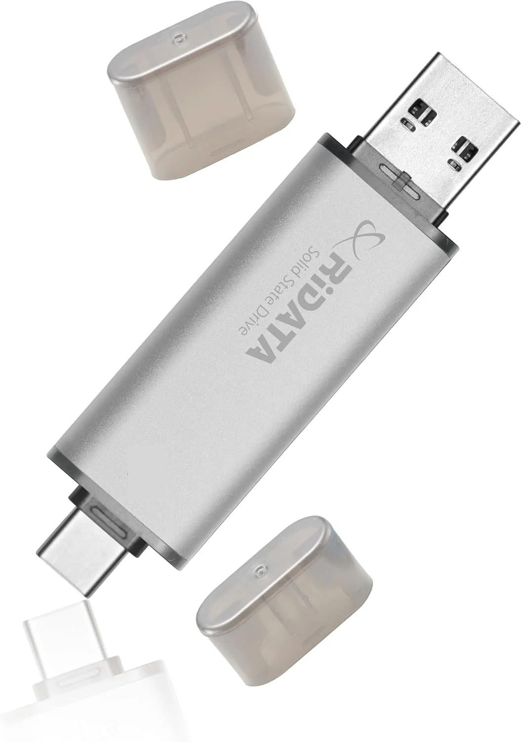 درایو حالت جامد اکسترنال قابل حمل ریداتا Uv903 نقره ای 1 ترابایت، سرعت خواندن/نوشتن تا 1050 مگابایت بر ثانیه و 900 مگابایت بر ثانیه، USB 3.2 Gen 2 OTG، USB C و USB A، سازگار با تلفن ها، PS5، A