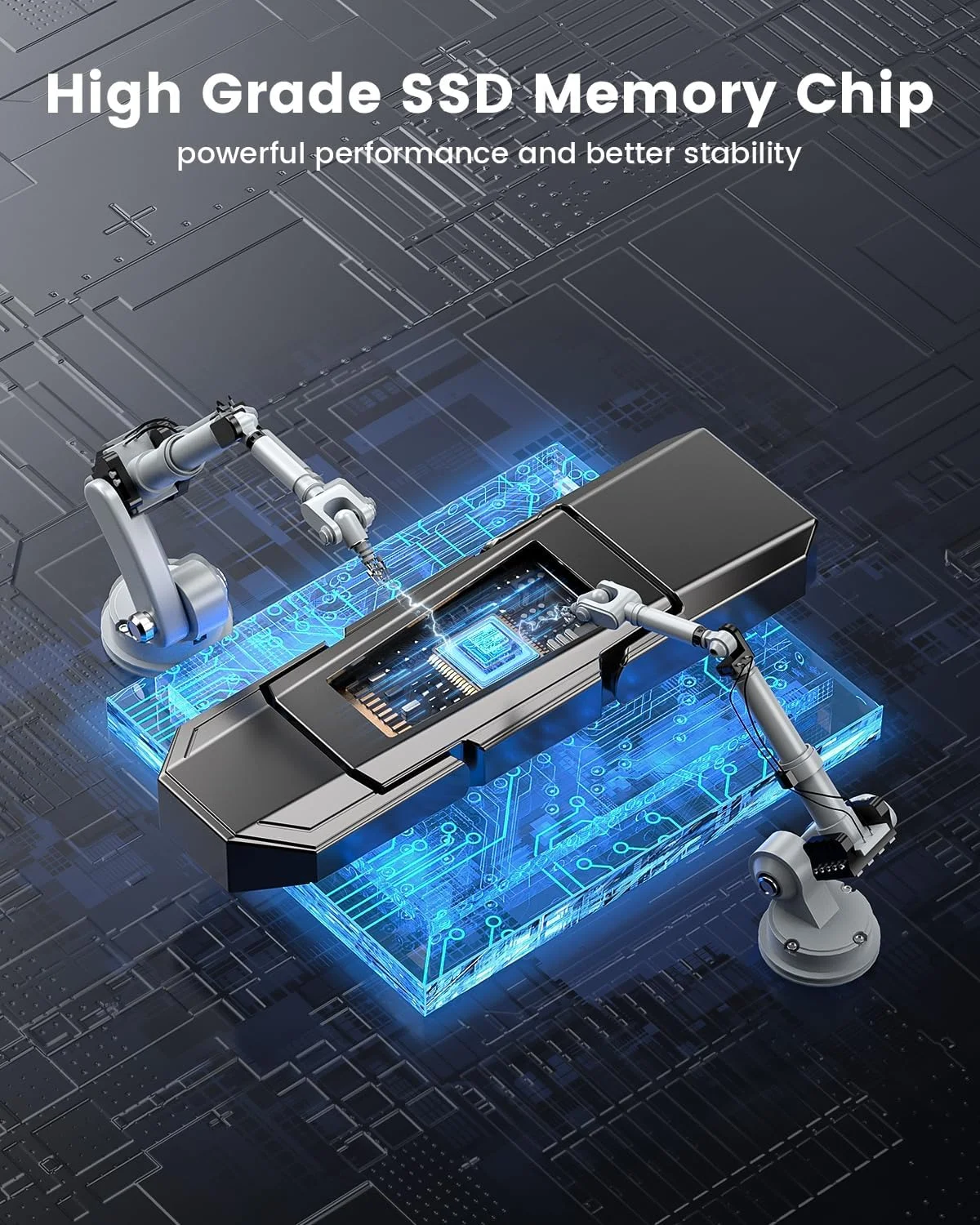 درایو حالت جامد اکسترنال 256 گیگابایتی USB C مدل RAOYI، درایو USB 3.2 با سرعت انتقال تا 450 مگابایت بر ثانیه، درایو USB قابل حمل دوگانه Type-C و USB-A برای آیفون 15/16، اندروید، تبلت، کامپیوتر و PS4