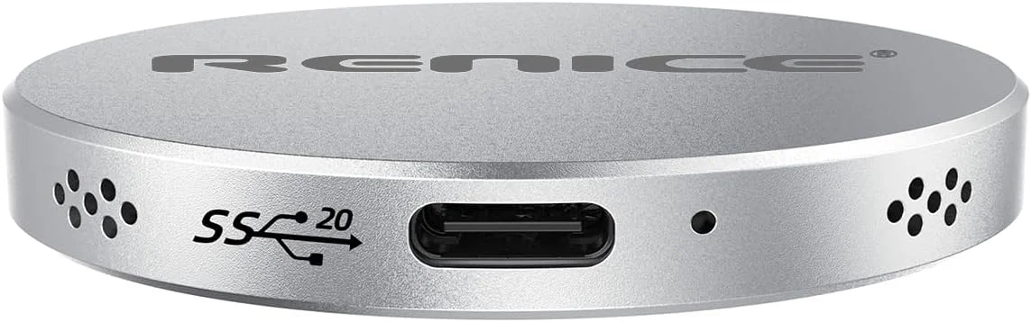 حافظه اس اس دی اکسترنال قابل حمل RENICE با ظرفیت 1 ترابایت، سرعت انتقال تا 2000 مگابایت بر ثانیه، USB3.2 Gen2X2 20Gbps، مصرف انرژی فوق العاده کم، سازگار با آیفون 15 پرو مکس ProRes، مک بوک، گوشی های اندروید و لپ تاپ