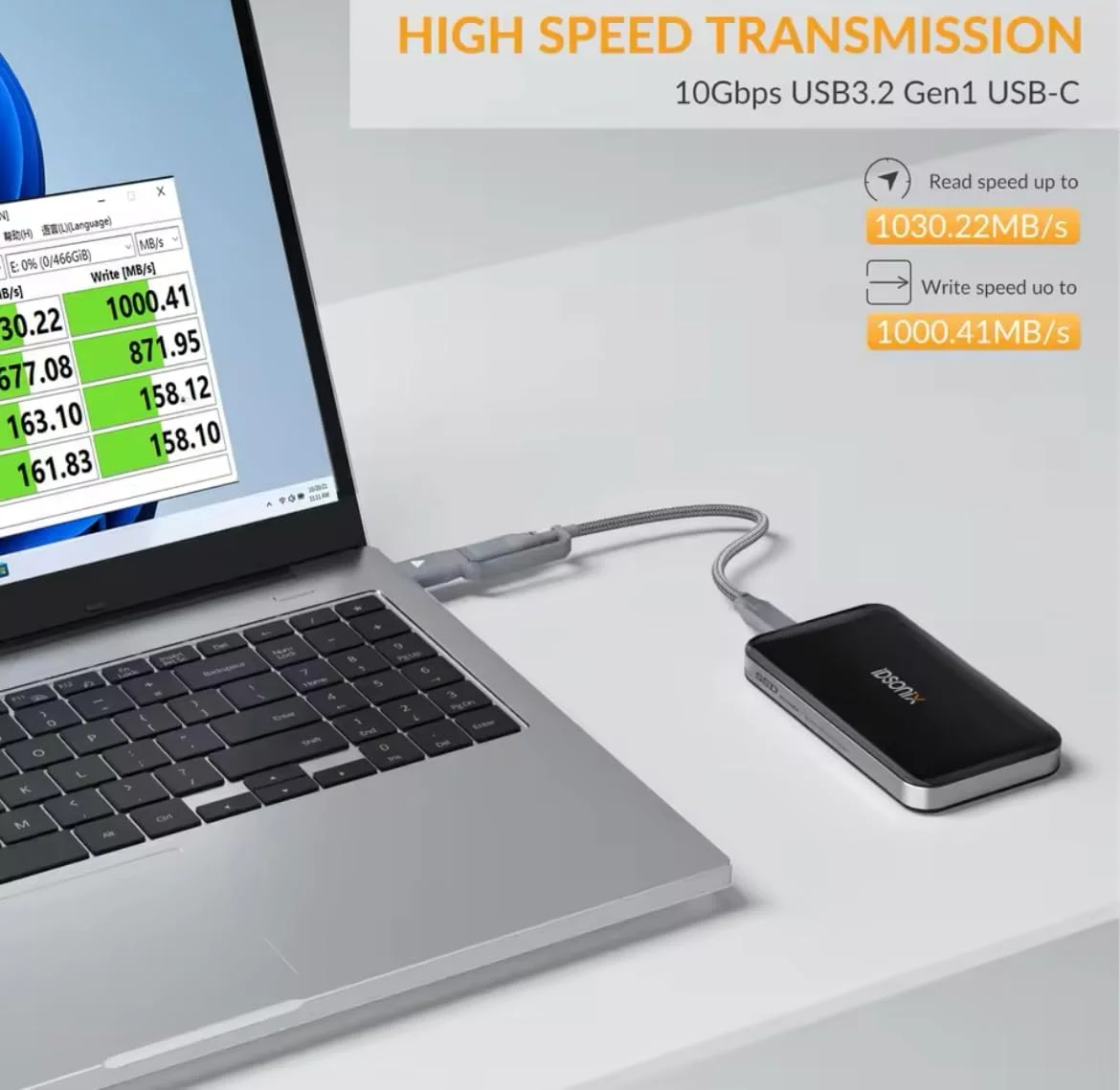 درایو حالت جامد قابل حمل 500 گیگابایت USB3.2 1050MB/S درایو حالت جامد خارجی نوع C هارد دیسک مینی دیسک حالت جامد 500G برای لپ تاپ و سایر دستگاه ها