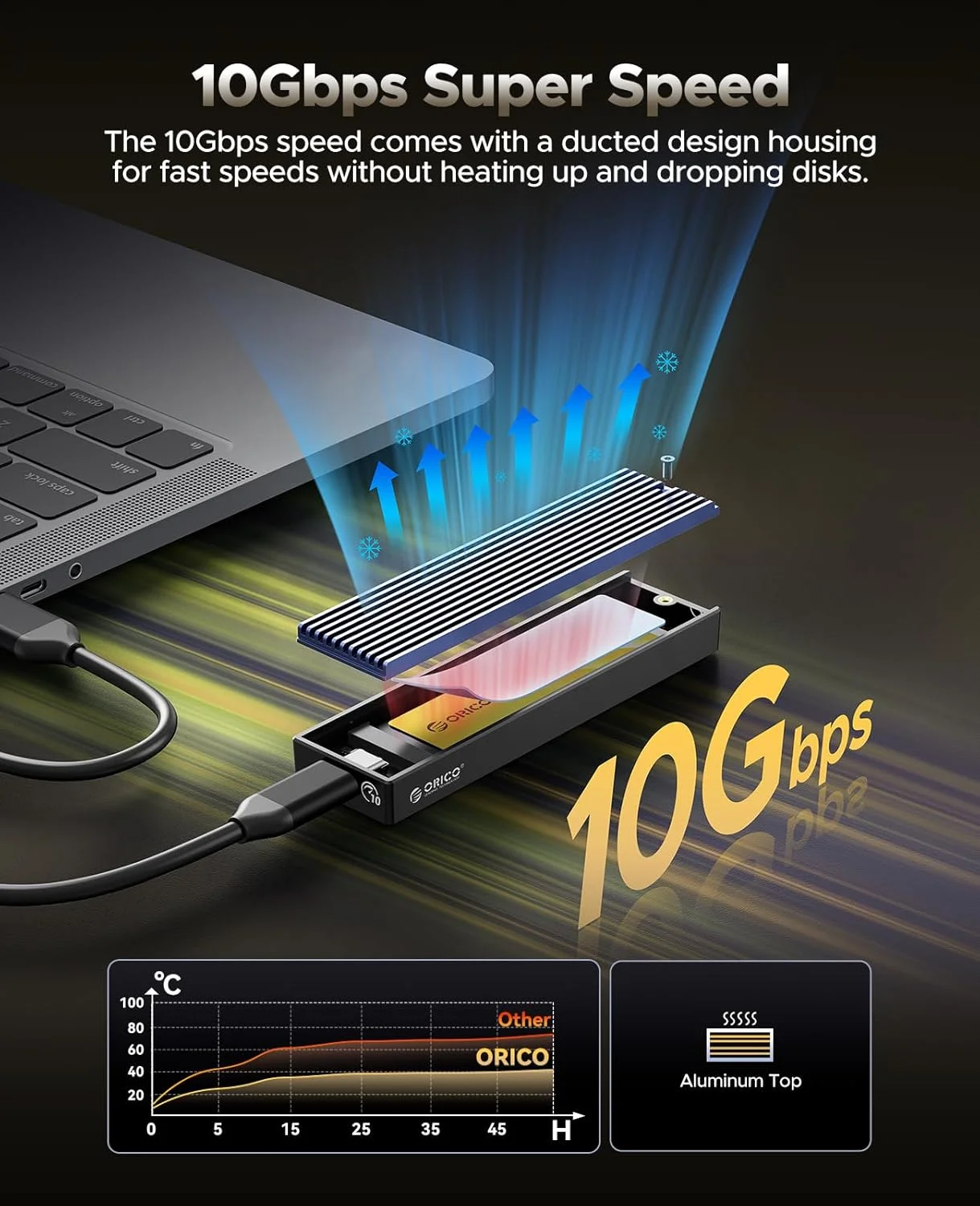 هارد اکسترنال اس اس دی قابل حمل 1 ترابایتی ORICO DIY، سرعت تا 1000 مگابایت بر ثانیه، سازگار با USB3.2/3.1/3.0 Type-C، برای کاربران تجاری/دانشجویان/علاقه مندان به سرگرمی - J20 (PSSD-J20)