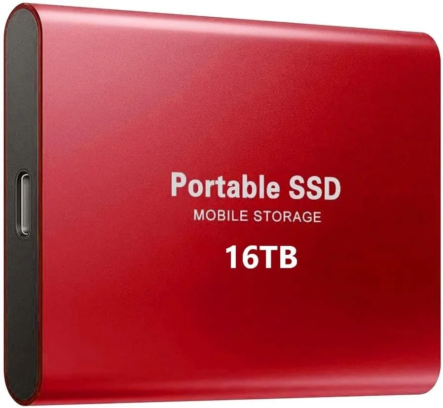 درایو SSD اکسترنال قابل حمل، ۱۶ ترابایت، USB 3.2 Type-C، سرعت خواندن ۱۰۵۰ مگابایت بر ثانیه، سازگار با PS5/PS4/کامپیوتر