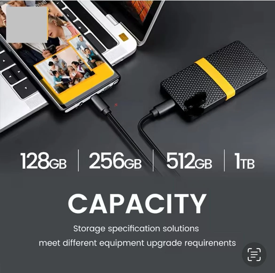 درایو حالت جامد قابل حمل 1 ترابایت هارد دیسک اکسترنال تایپ سی USB3.1 مینی HD درایو اکسترنال برای لپ تاپ، تلفن هوشمند، PS4، کامپیوتر