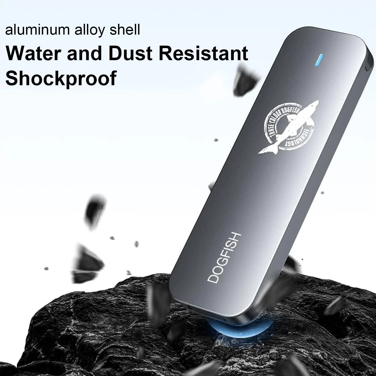 هارد اکسترنال SSD قابل حمل Dogfish، ظرفیت 4 ترابایت، فرم فاکتور 2242/2260/2280 Ngff، بدنه فلزی خاکستری، USB 3.1 Type-C، فوق سبک، مینی، خنک کننده، مناسب برای Mac/Windows/Android/Linux (سرعت تا 10 گیگابیت بر ثانیه، دارای نشانگر LED)