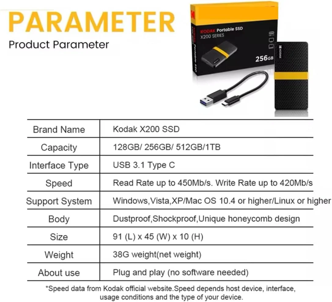 درایو حالت جامد قابل حمل 1 ترابایت هارد دیسک اکسترنال تایپ سی USB3.1 مینی HD درایو اکسترنال برای لپ تاپ، تلفن هوشمند، PS4، کامپیوتر