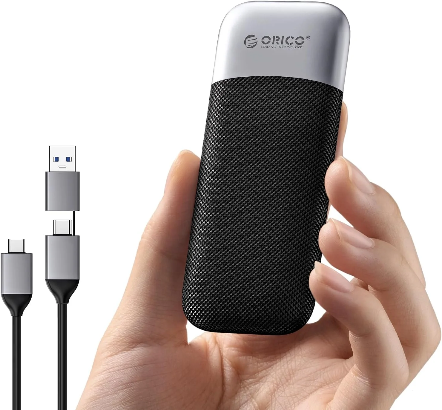 حافظه اس اس دی اکسترنال قابل حمل اوریکو 512 گیگابایت، سرعت تا 1050 مگابایت بر ثانیه، جمع و جور با کابل 2 در 1 USB C و A، درایوهای حالت جامد اکسترنال، ذخیره سازی مطمئن برای گوشی های هوشمند USB C، تبلت، کامپیوتر - مدل M10PRO