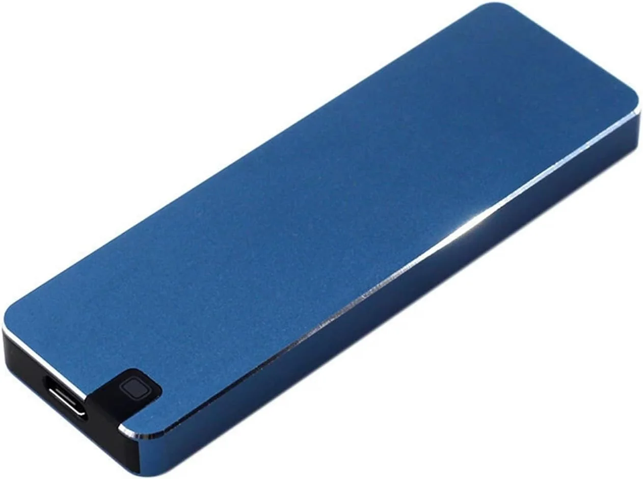 درایو حالت جامد قابل حمل 4 ترابایتی، درایو اکسترنال اس اس دی، پشتیبان گیری درایو قابل حمل باریک برای ذخیره سازی فایل/ضروری سفر کاری، سازگار با کامپیوتر، مک، لپ تاپ، PS4، ایکس باکس وان، ایکس باکس 360 مدل A4 (آبی)