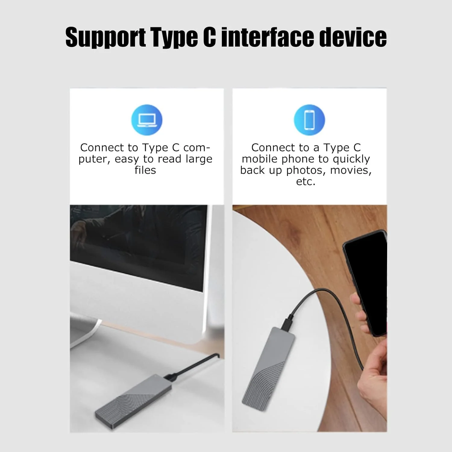 هارد درایو قابل حمل NVMe، درایو حالت جامد موبایل، SSD اکسترنال قابل حمل، درایو حالت جامد پرسرعت قابل حمل برای ویندوز، OS X، لینوکس (256 گیگابایت)