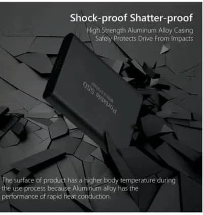 هارد درایو قابل حمل 2 ترابایت، هارد درایوهای مینی SSD، درایوهای حالت جامد اکسترنال، درایو پشتیبان گیری کامپیوتر، USB 3.1 به Type-C پشتیبانی از انتقال ذخیره سازی داده برای لپ تاپ و مک ویندوز XP (آبی، 2.0، ترابایت)