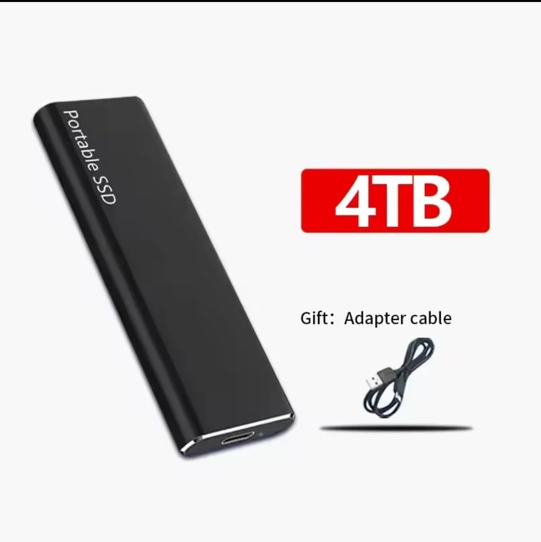 هارد اکسترنال SSD قابل حمل، M.2 NVME، USB Type-C، مشکی 4 ترابایت برای کامپیوتر، اندروید، لپ تاپ، موبایل و کامپیوترها