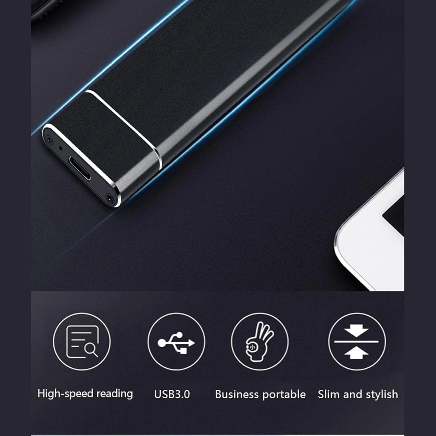 هارد اکسترنال قابل حمل 4 ترابایت، هارد درایوهای مینی SSD، درایوهای اکسترنال حالت جامد، درایو پشتیبان گیری کامپیوتر، پشتیبانی از انتقال داده USB 3.1 به Type-C برای لپ تاپ و کامپیوتر ویندوز XP و مک (4.0 ترابایت)