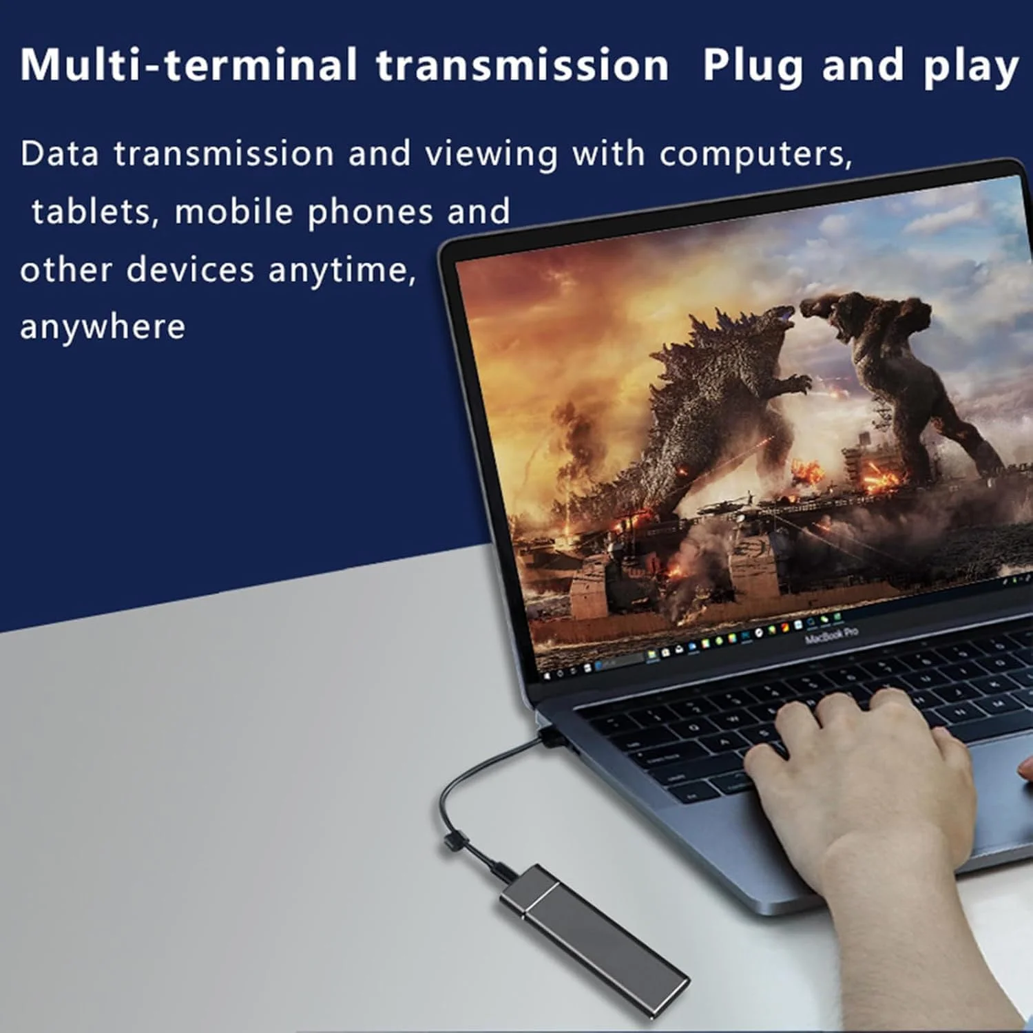 هارد اکسترنال قابل حمل 4 ترابایت، هارد درایوهای مینی SSD، درایوهای اکسترنال حالت جامد، درایو پشتیبان گیری کامپیوتر، پشتیبانی از انتقال داده USB 3.1 به Type-C برای لپ تاپ و کامپیوتر ویندوز XP و مک (4.0 ترابایت)