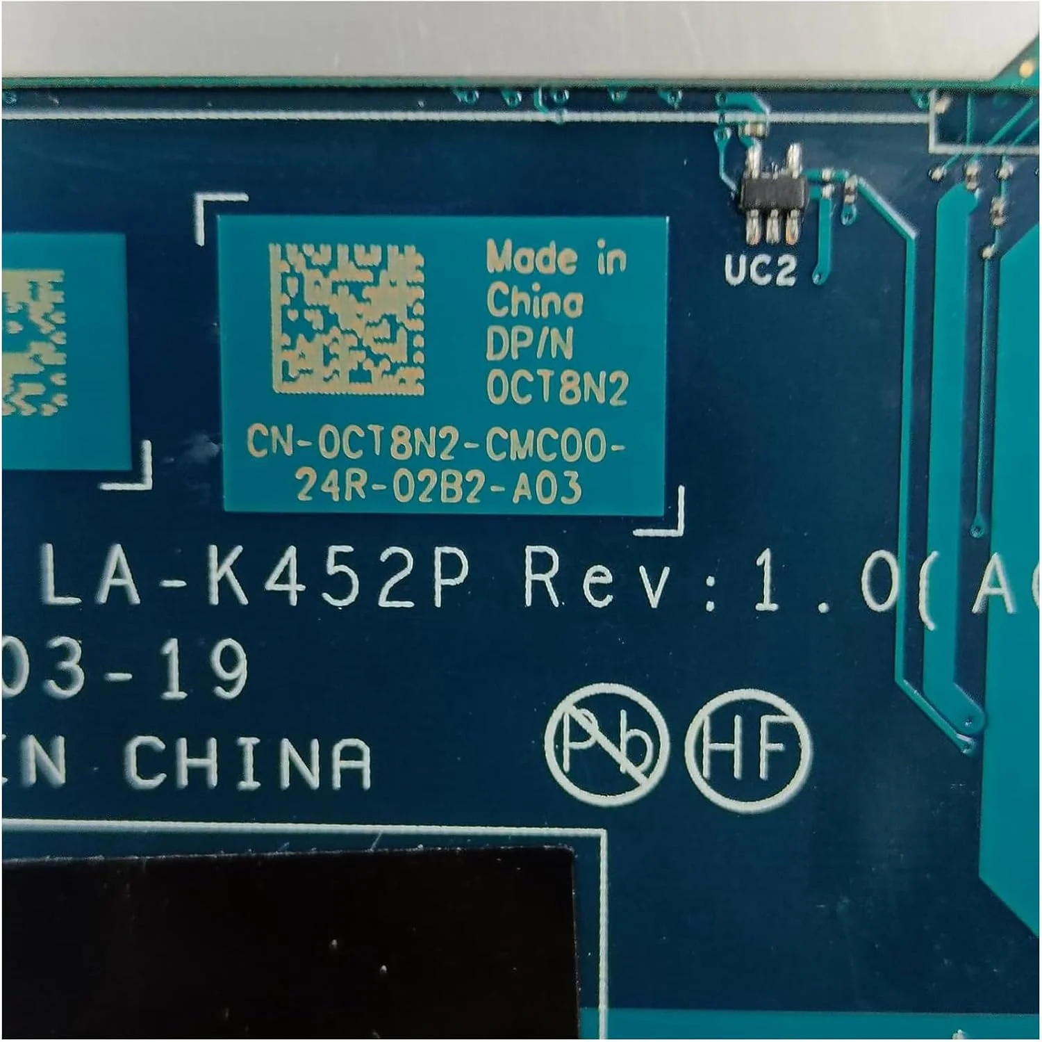 جایگزین مادربرد لپ تاپ دل Alienware M15 R6 مدل 0CT8N2 CT8N2، برد اصلی سیستم GDP50 LA-K452P با پردازنده i5-11400H و کارت گرافیک RTX 3060 6GB