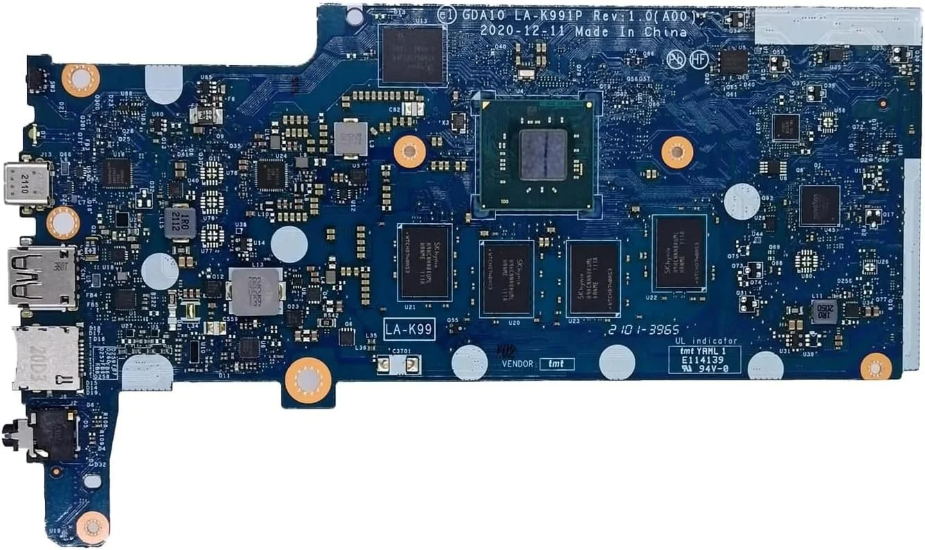 مادربرد جایگزین 00GC35 0GC35 برای لپ تاپ Dell Chromebook 3100 2-in-1، برد اصلی سیستم EDA10 LA-K991P، پردازنده N4020، رم 16 گیگابایتی، حافظه 32 گیگابایتی مادربرد جایگزین 00GC35 0GC35 برای لپ تاپ Dell Chromebook 3100 2-in-1، برد اصلی سیستم EDA10 LA-K991P، پردازنده N4020، رم 16 گیگابایتی، حافظه 32 گیگابایتی