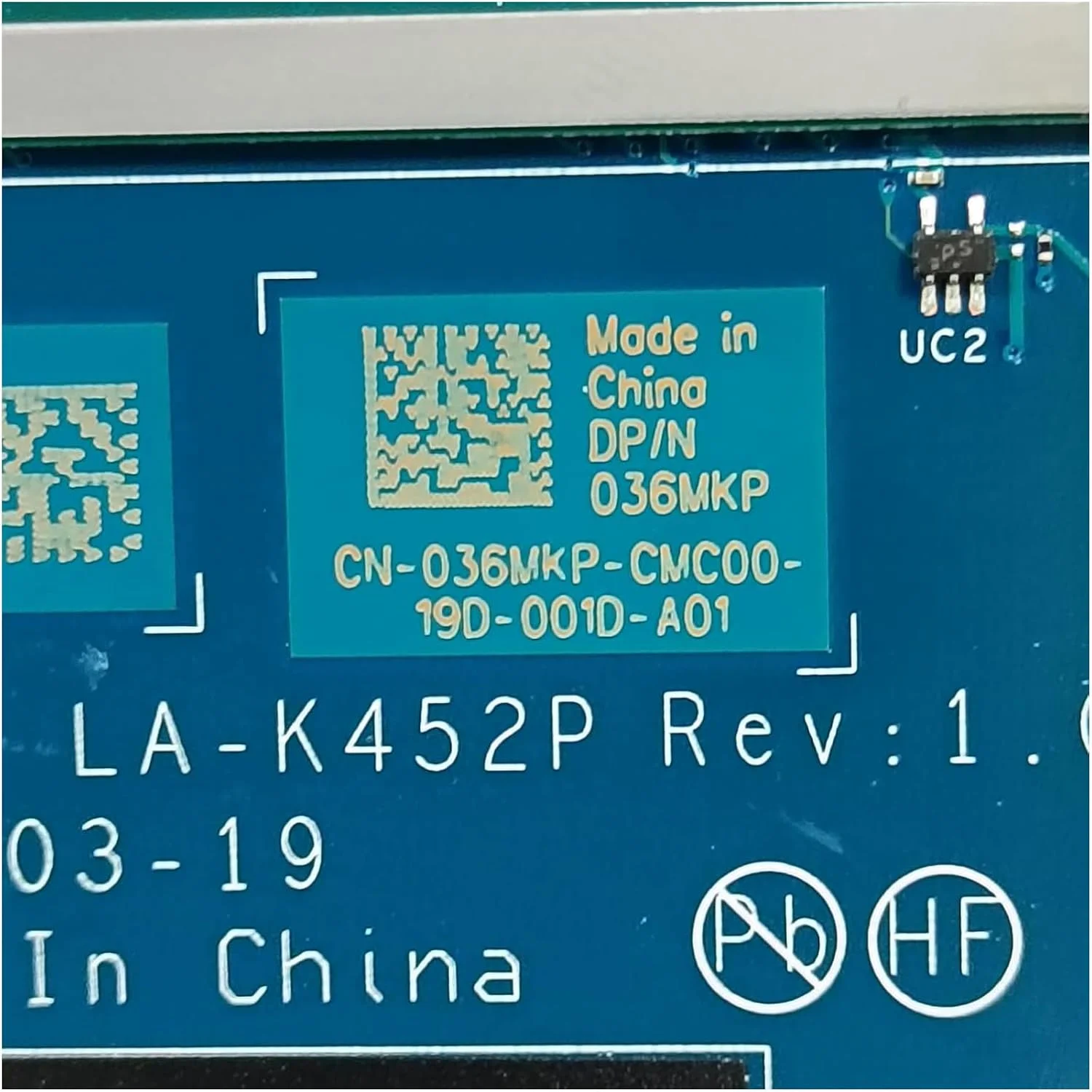 مادربرد جایگزین 036MKP 36MKP برای لپ تاپ Dell Alienware M15 R6 مدل GDP50 LA-K452P، پردازنده i7-11800H و کارت گرافیک RTX 3070 8GB