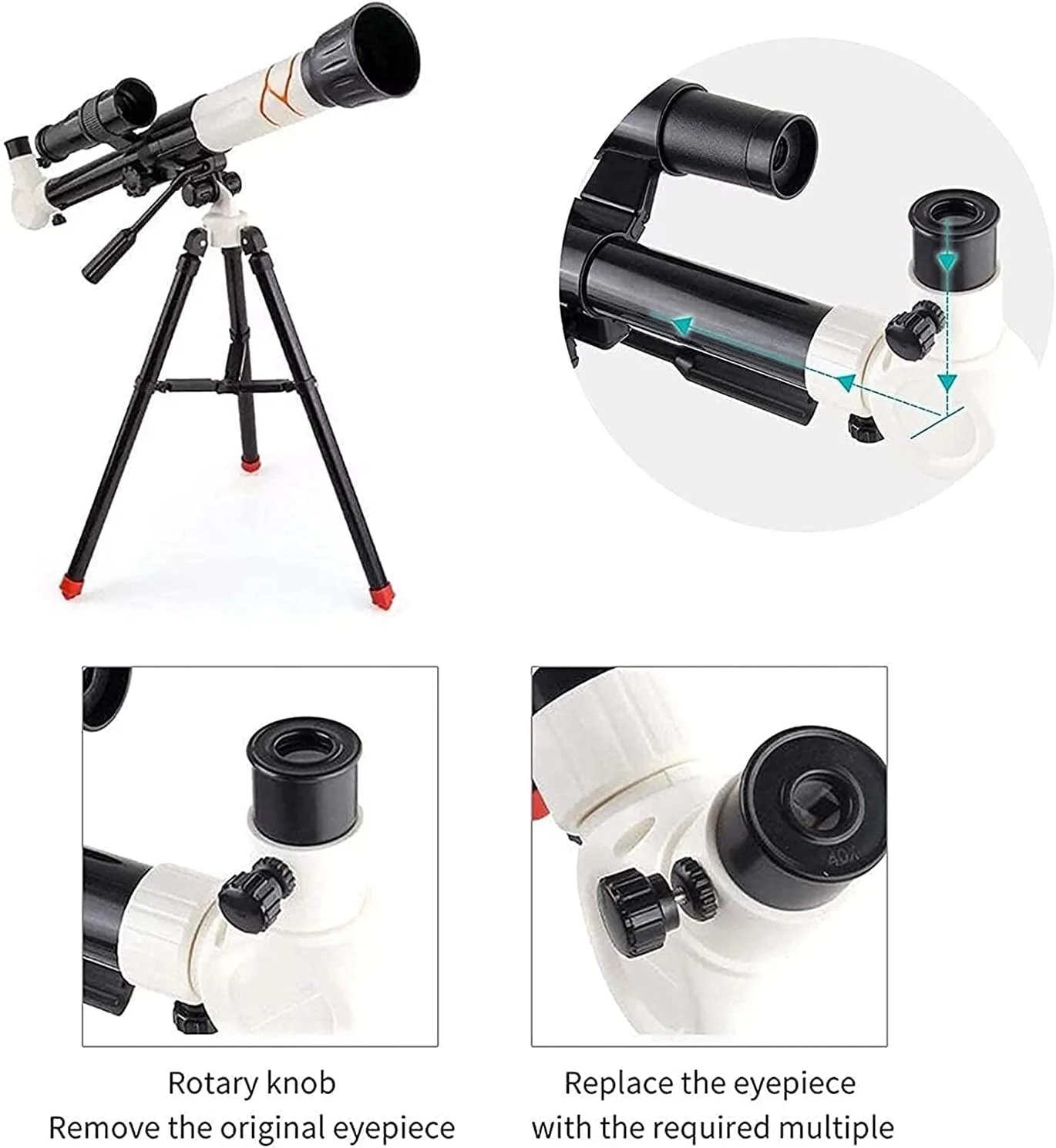 تلسکوپ فضایی منکسوری آموزشی 20-40 HD با پایه، مناسب کودکان، مبتدیان و نجوم تلسکوپ فضایی منکسوری آموزشی 20-40 HD با پایه، مناسب کودکان، مبتدیان و نجوم