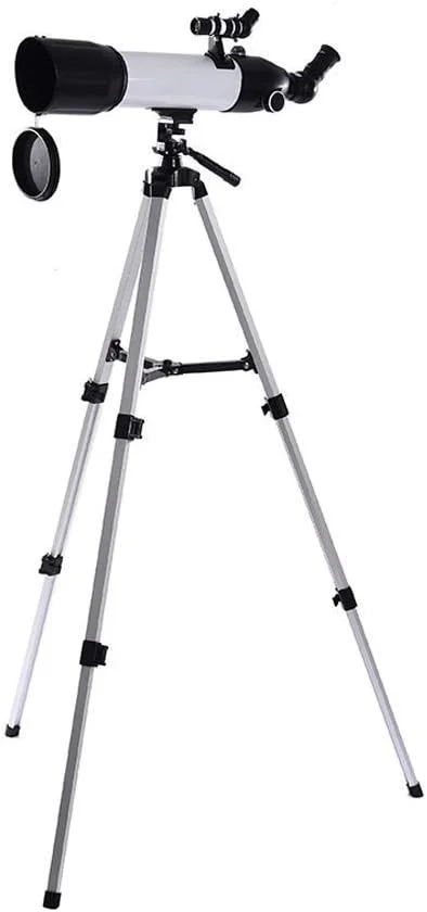تلسکوپ رفراکتور نجومی با دهانه 80 میلی‌متری و فاصله کانونی 500 میلی‌متری AZ به همراه آداپتور تلفن هوشمند و سه پایه، مناسب برای افراد مبتدی