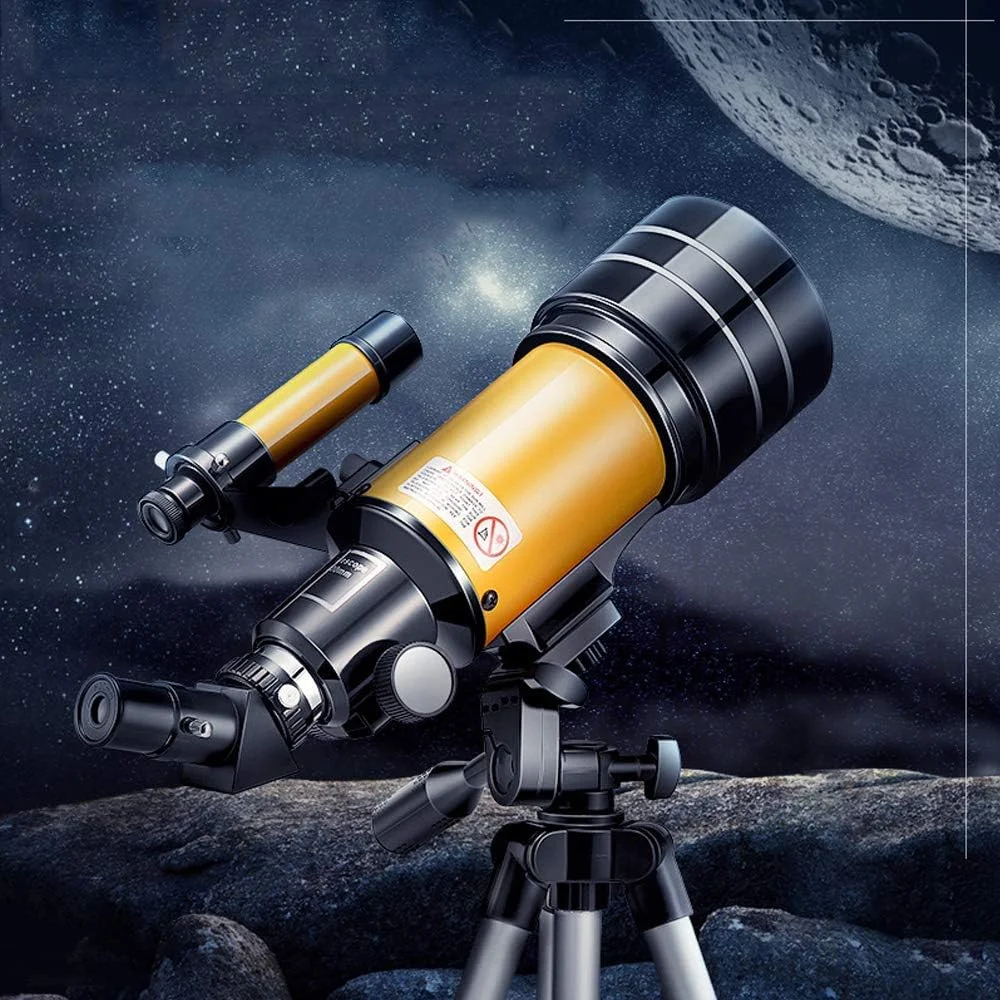 تلسکوپ مناسب برای بزرگسالان و مبتدیان، دهانه 70 میلی‌متری، 300 میلی‌متری AZ شکست نجومی تلسکوپ مناسب با 3 چشمی لنز منشوری BAK4 تلسکوپ مناسب