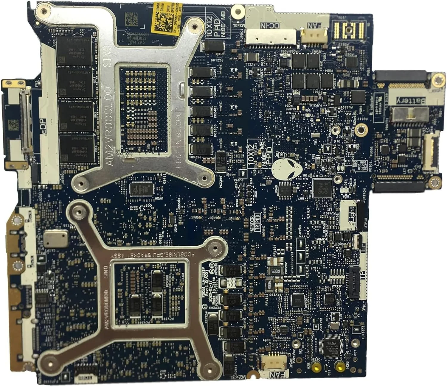 مادربرد جایگزین 0P9YRF P9YRF برای لپ تاپ Dell Alienware M15 R3 مدل LA-J521P، پردازنده i7-10875H RTX2070 با حافظه 32 گیگابایت