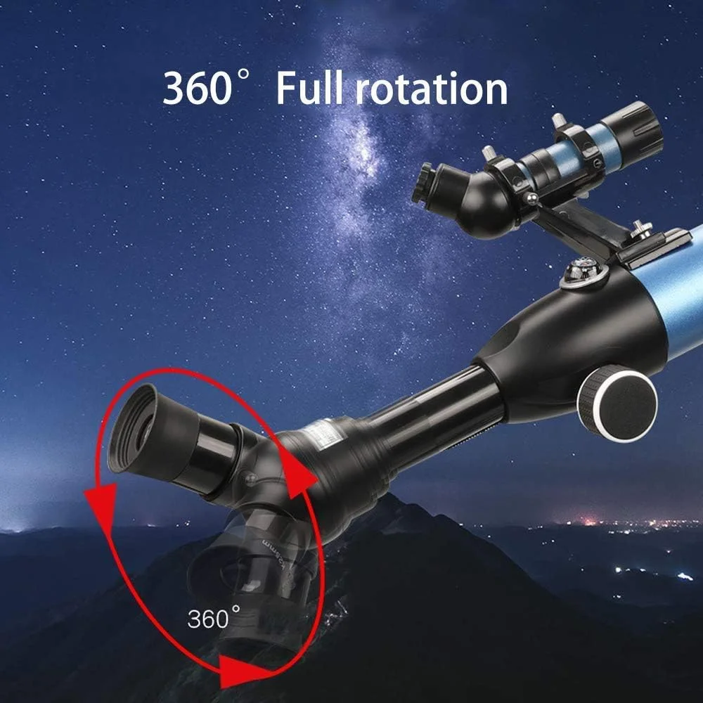 تلسکوپ با کاربری آسان، دهانه 50 میلی‌متری، تلسکوپ شکستنی نجومی 600 میلی‌متری، تلسکوپ با کاربری آسان با چرخش کامل چشمی، مناسب برای نجوم با تلفن هوشمند