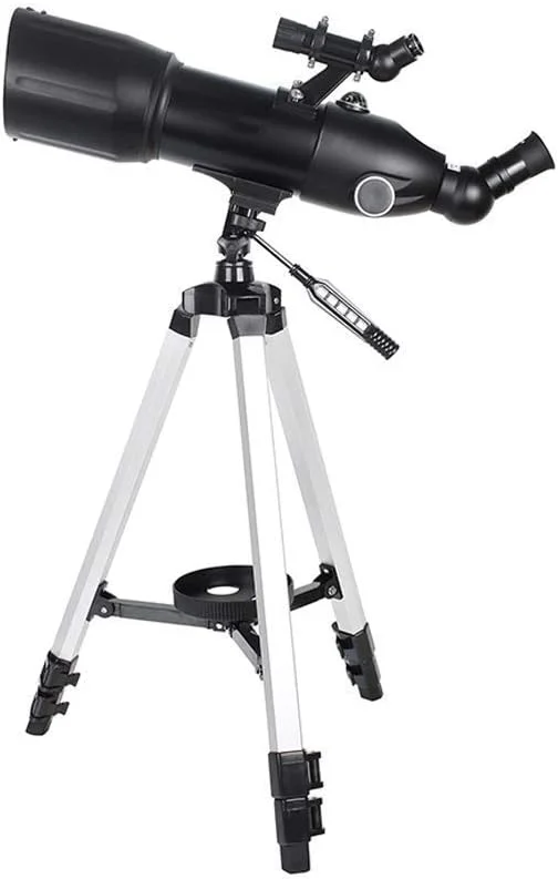 تلسکوپ 80 میلی‌متری با دهانه 400 میلی‌متری مناسب برای نجوم، لنز منشوری BAK4، تلسکوپ شکستنی نجومی به همراه پایه تلفن هوشمند و سه پایه برای رصد