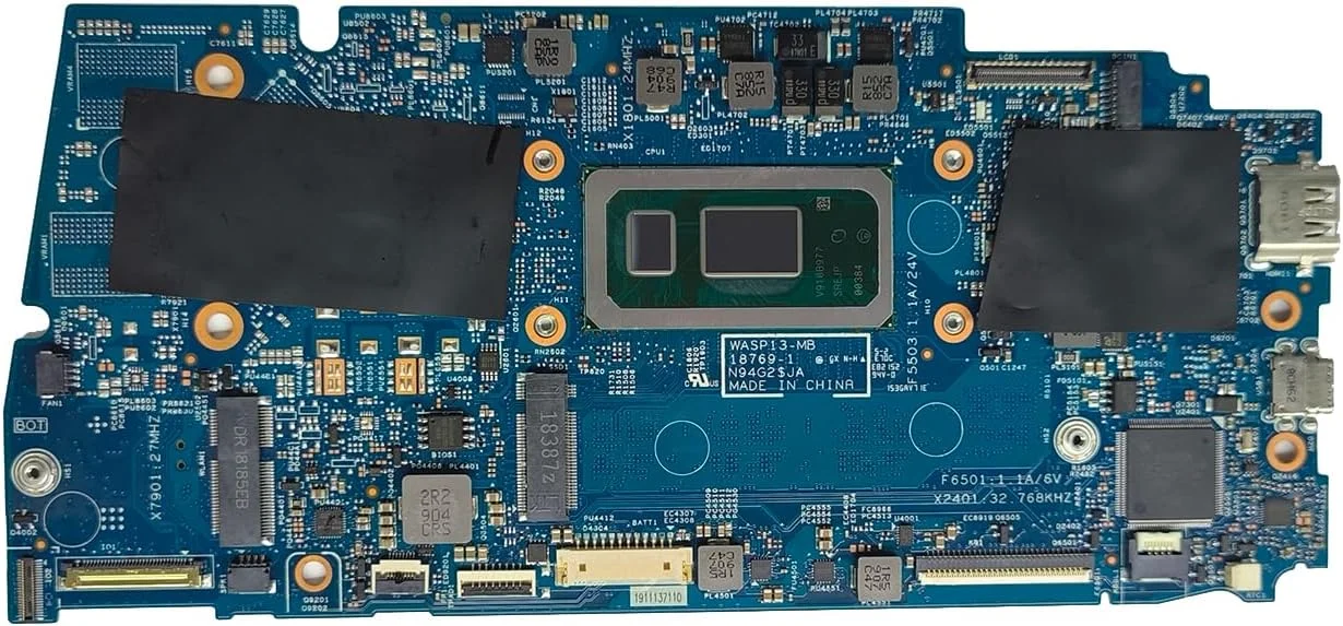 مادربرد جایگزین لپ تاپ WASP13-MB 18769-1 برای Dell Inspiron 5390، برد اصلی سیستم با پردازنده i7-8565U و 16 گیگابایت رم، شماره قطعه 0H6017 H6017