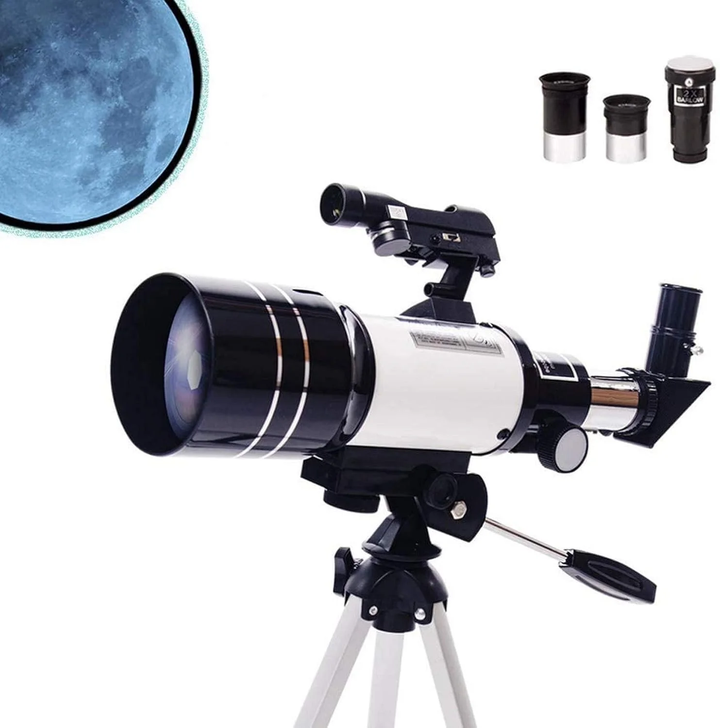تلسکوپ کودکان برای مبتدیان نجوم، تلسکوپ مسافرتی شکستی قابل حمل 70 میلی‌متری برای کمپینگ - ایده آل برای کاوش فضا، ماه و ستارگان توسط کودکان